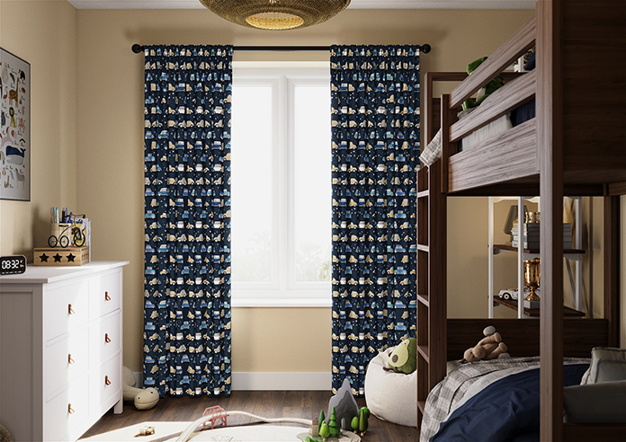 Roadtrip, Navy Blue - Made to Measure Curtains - Image 3
